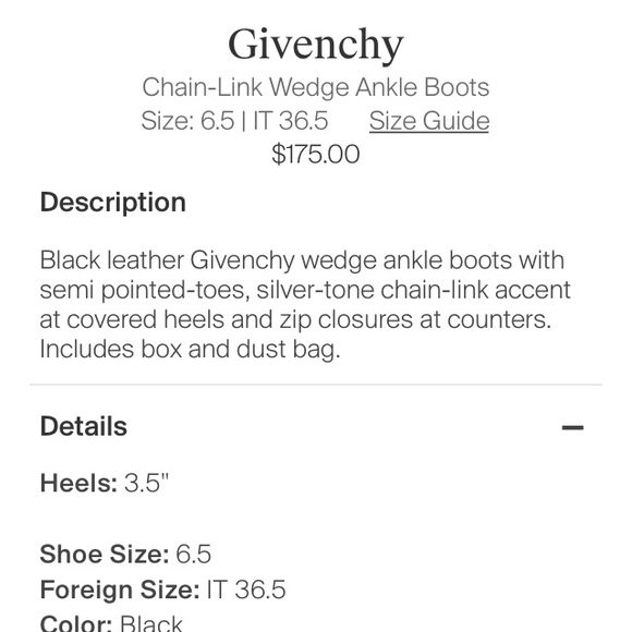 Givenchy black chain accent wedge boots - Picture 6 of 7